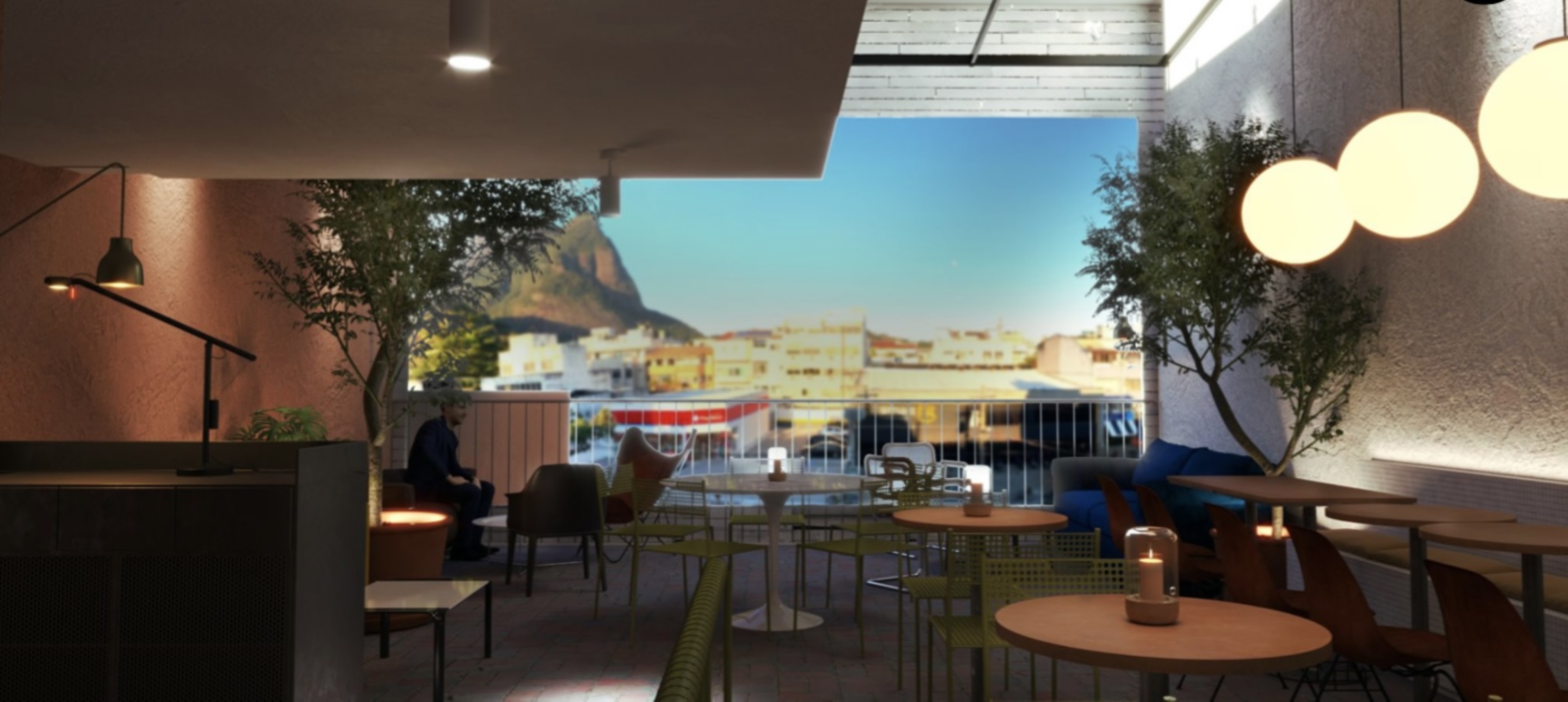 Terra&ccedil;o &agrave; vista: detalhe do projeto da filial da Barra