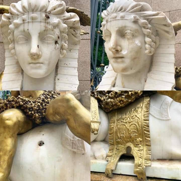 Um ano após restauro, portão do Parque Guinle, em Laranjeiras, é vandalizado
