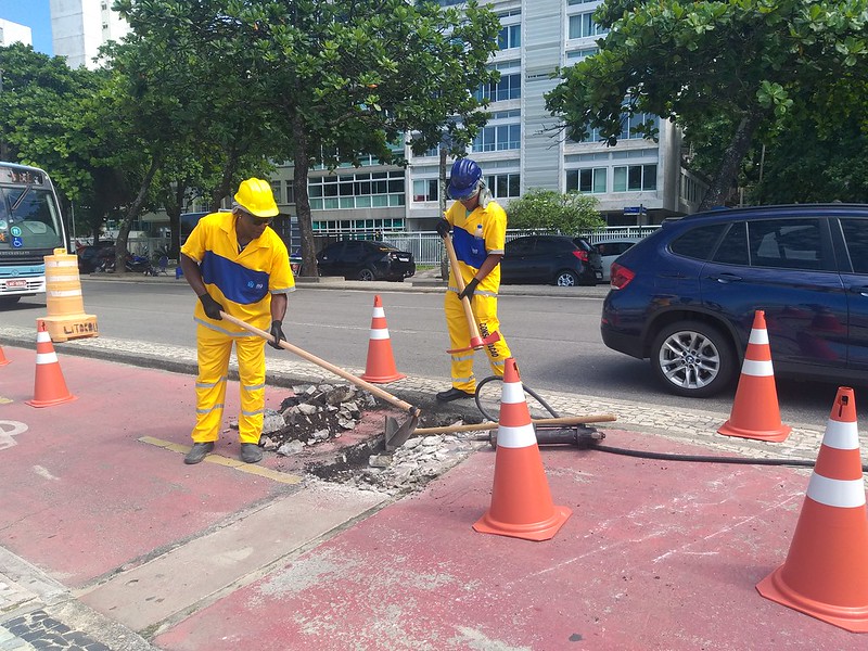 Obras de restauração das ciclovias começam pela orla da Zona Sul