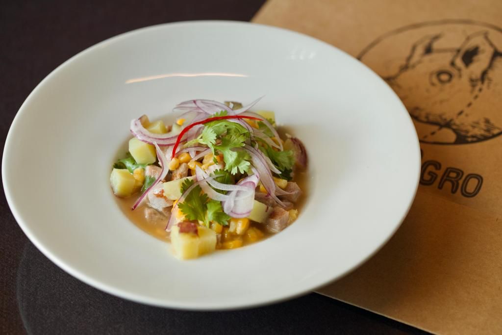 Foto mostra prato de ceviche de mignon su&iacute;no