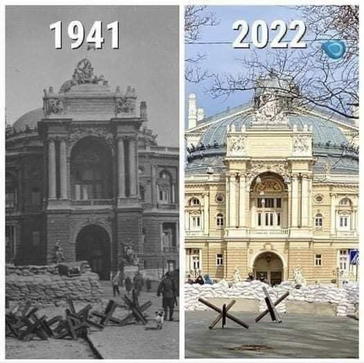A ópera de Odessa, na Ucrania, sob ataque em 1941 e 2022
