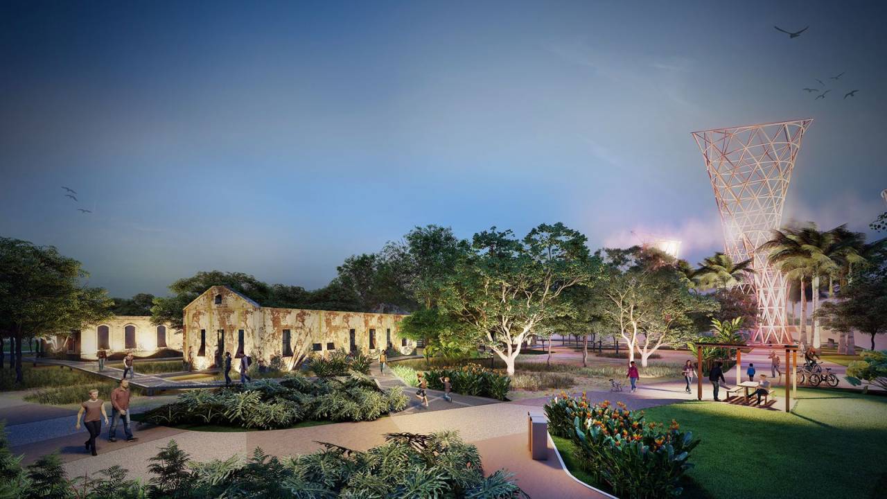 Foto mostra projeto do novo parque realengo