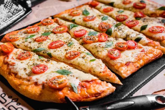 Pizzas retangulares: atração da Farro Pizzas retangulares: atração da Farro
