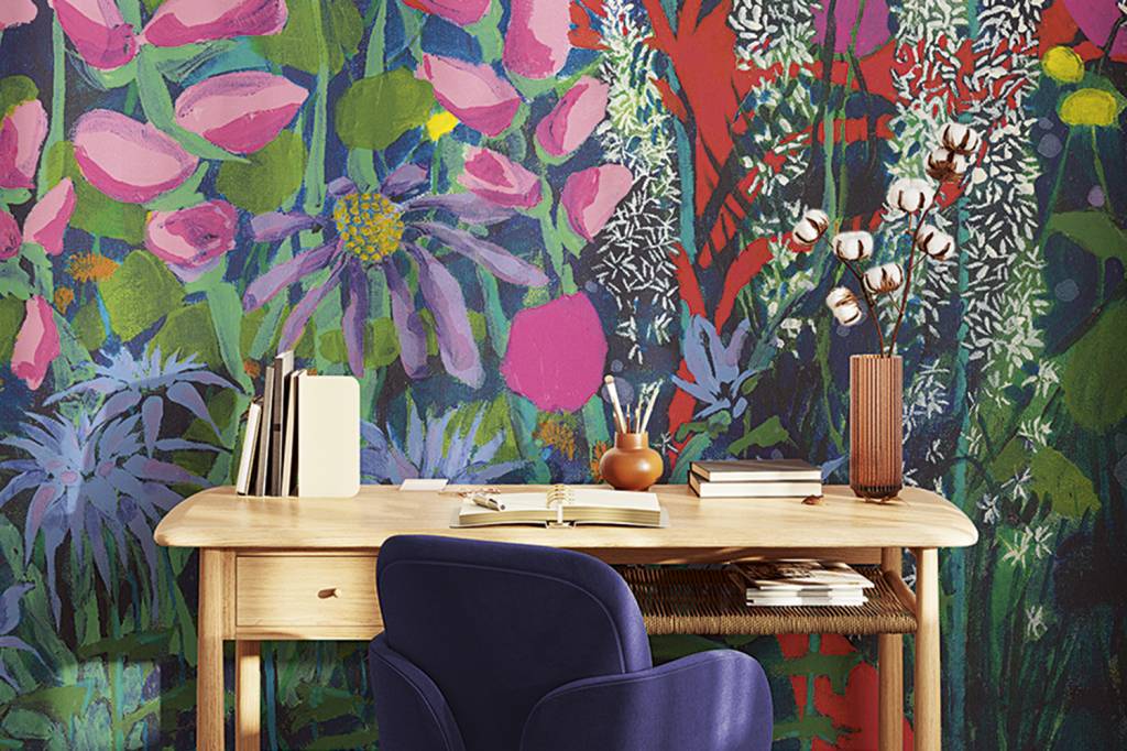 Cenário de Todas as Flores, papel de parede de folhagens está em alta