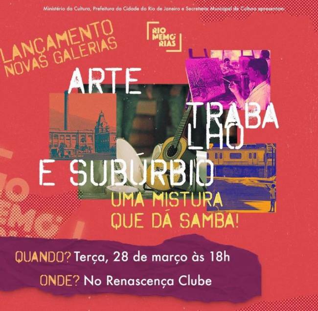 cartaz Rio Memórias Material de divulgação e lançamento das galerias do Rios Memórias