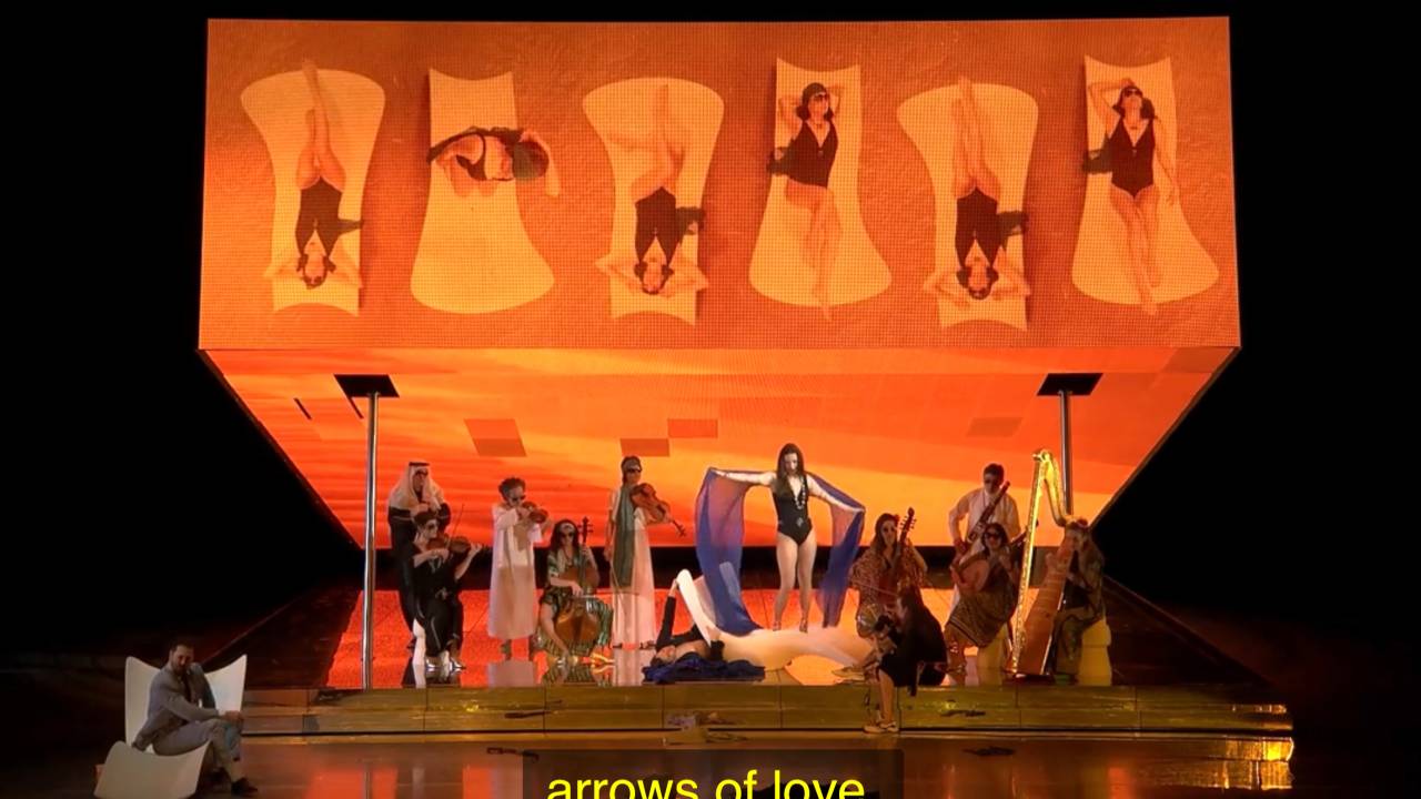 Cena da ópera Giulio Cesare, de Handel, em Amsterdã (2023)