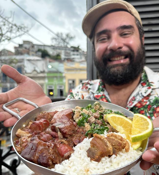 Raphael Vidal e feijoada Para celebrar o Santo Guerreiro, Raphael Vidal criou o Circuito de Feijoadas.