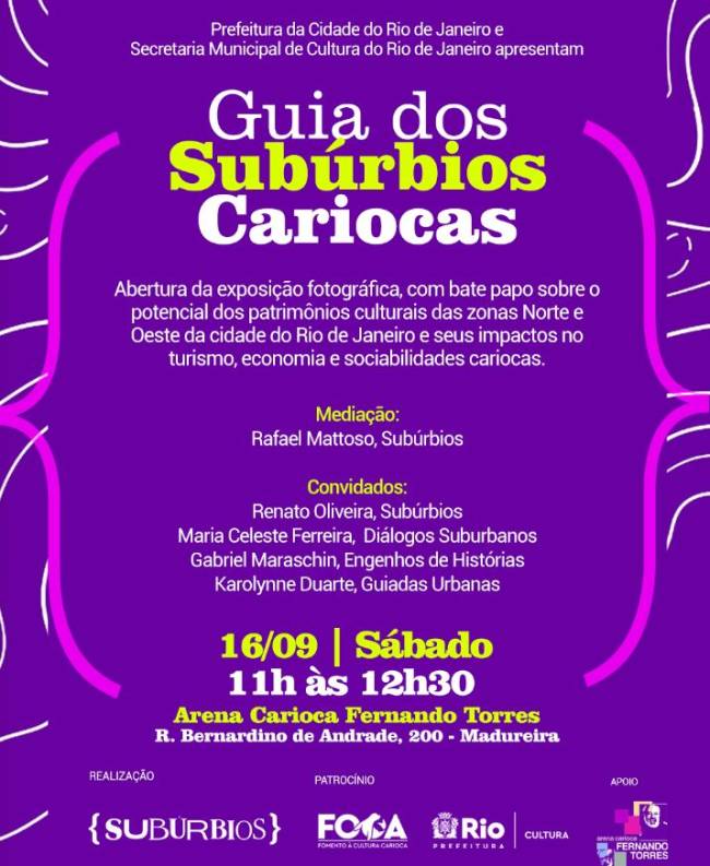 Guia dos Suburbios Arte de divulgação do lançamento do Guia dos Suburbios