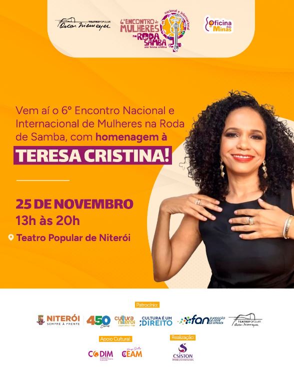 Foto Teresa Cristina na 6º Encontro Nacional e Internacional de Mulheres na Roda de Samba