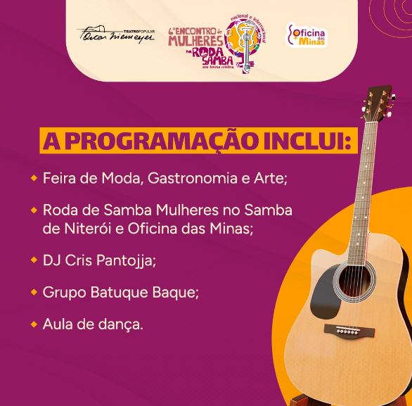 arte mulheres samba Cartaz de divulgação do evento