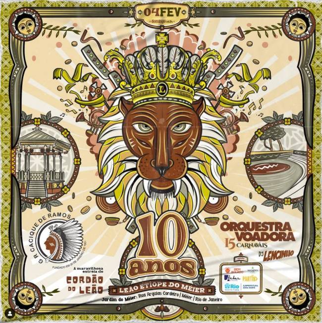Cartaz Leão Cartaz do evento de 10 anos do Leão Etiope do Méier
