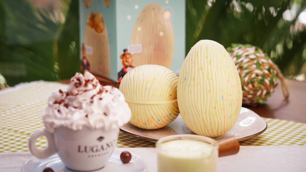 Chocolate Lugano-Ovo Explosivo-Foto Divulgação Lugano: chocolate branco explosivo é surpresa da marca