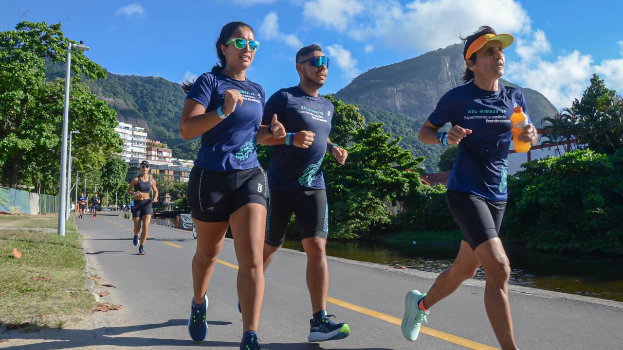 Corredoras na pista da Lagoa