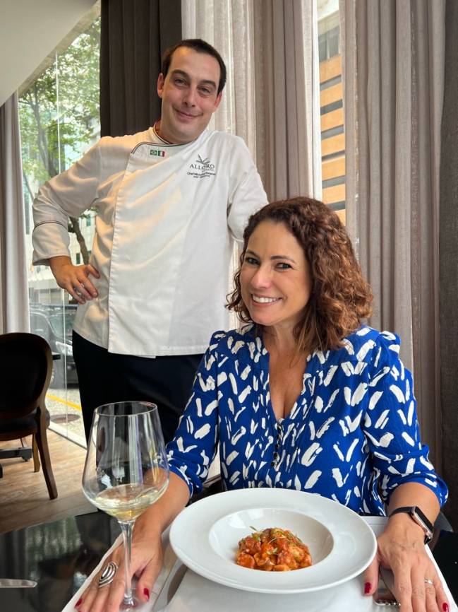 Alloro al Miramar Renata Araújo e chef Michele Petenzi