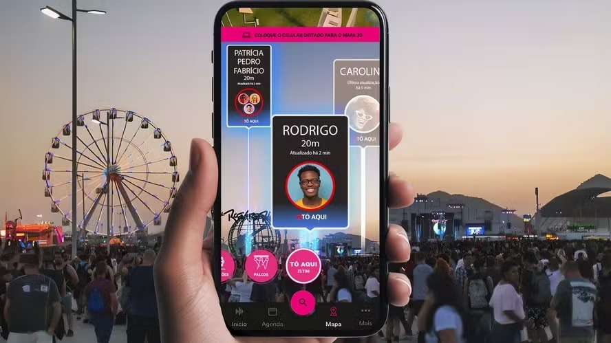 Cadê você? Mapa em realidade aumentada ajuda público a se encontrar no Rock in Rio