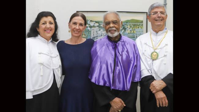 Cássia Turci, Flora Gil, Gilberto Gil, Roberto de Andrade Medrionho, reitor da UFRJ