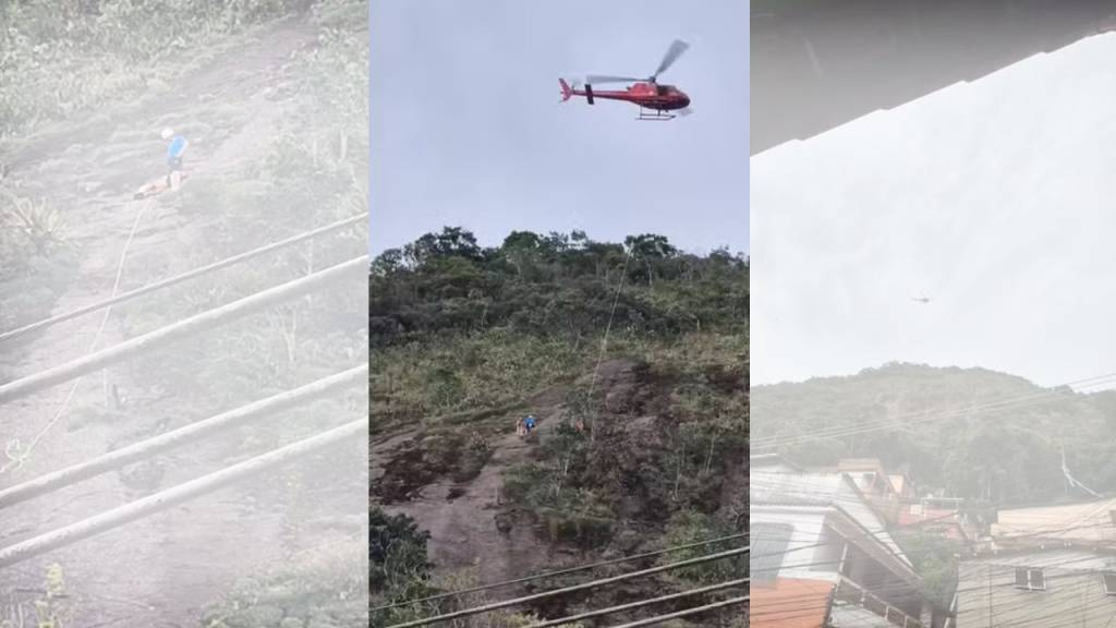 Homem sofre infarto durante rapel na Serra e é resgatado em helicóptero