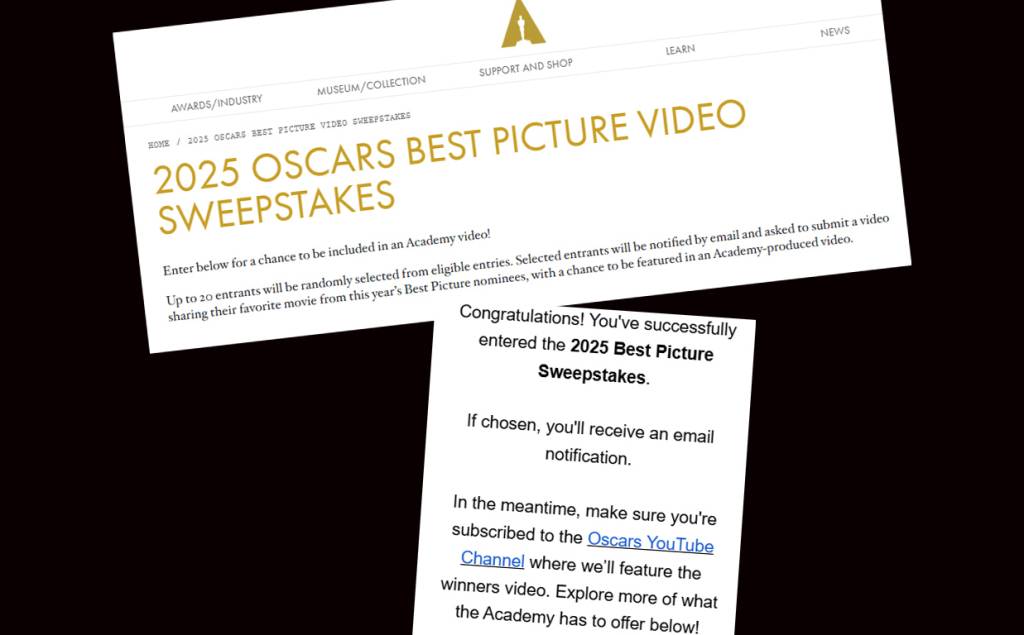 Oscar cria inscrição para público enviar vídeos sobre seus prediletos