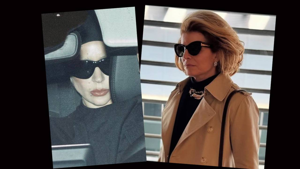Lady Gaga na única imagem quando chegou ao Rio; Débora Bloch caracterizada como Odete Roitman, de "Vale tudo", novela das nove da TV Globo