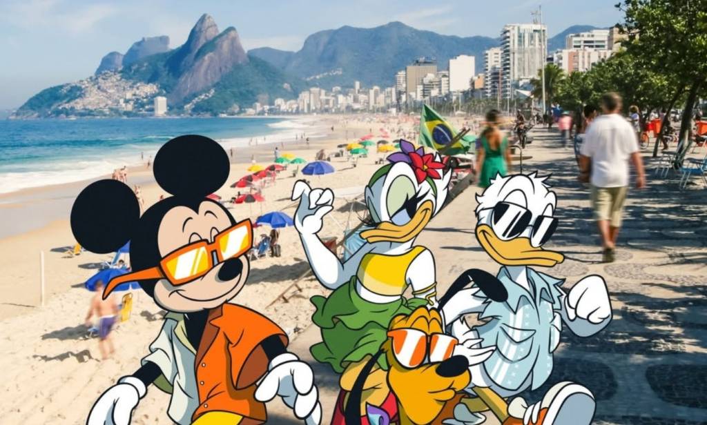 Mickey e amigos visitam pontos turísticos do Rio