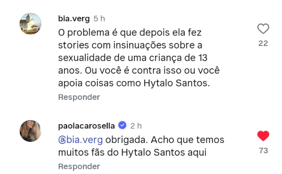 Paola Carosella confirma problema com Blogueirinha