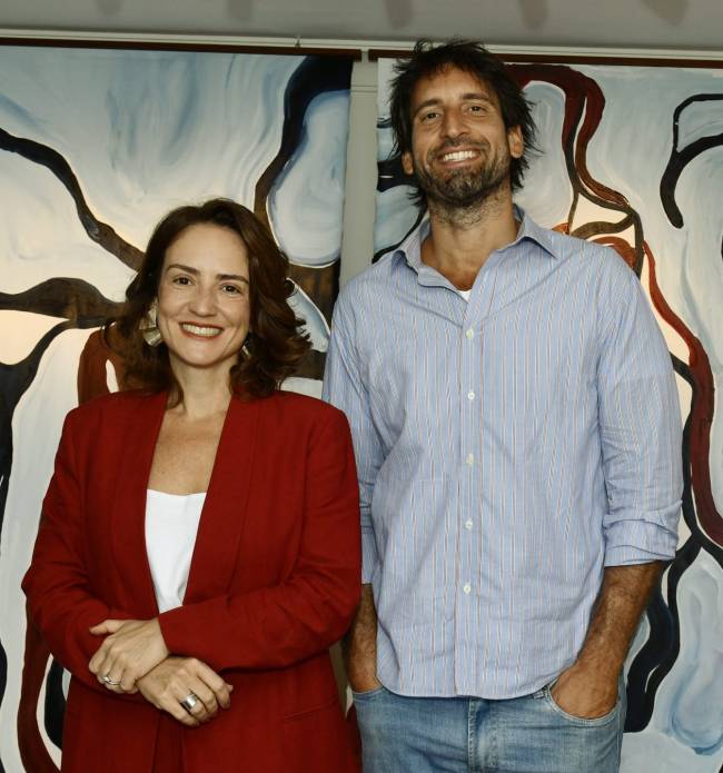 _DSC8992 Ana Coutinho e o galerista Pedro Nazar - ATELIER ANA COUTINHO - SET 2025 - CG