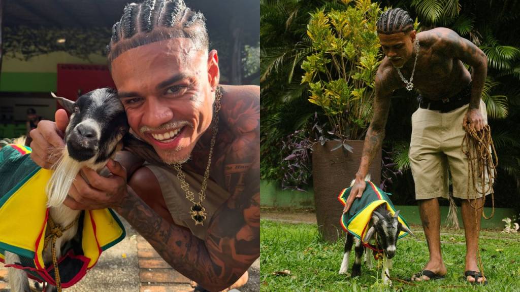 MC Cabelinho ‘causa’ nas redes sociais ao mostrar seu novo pet, um bode