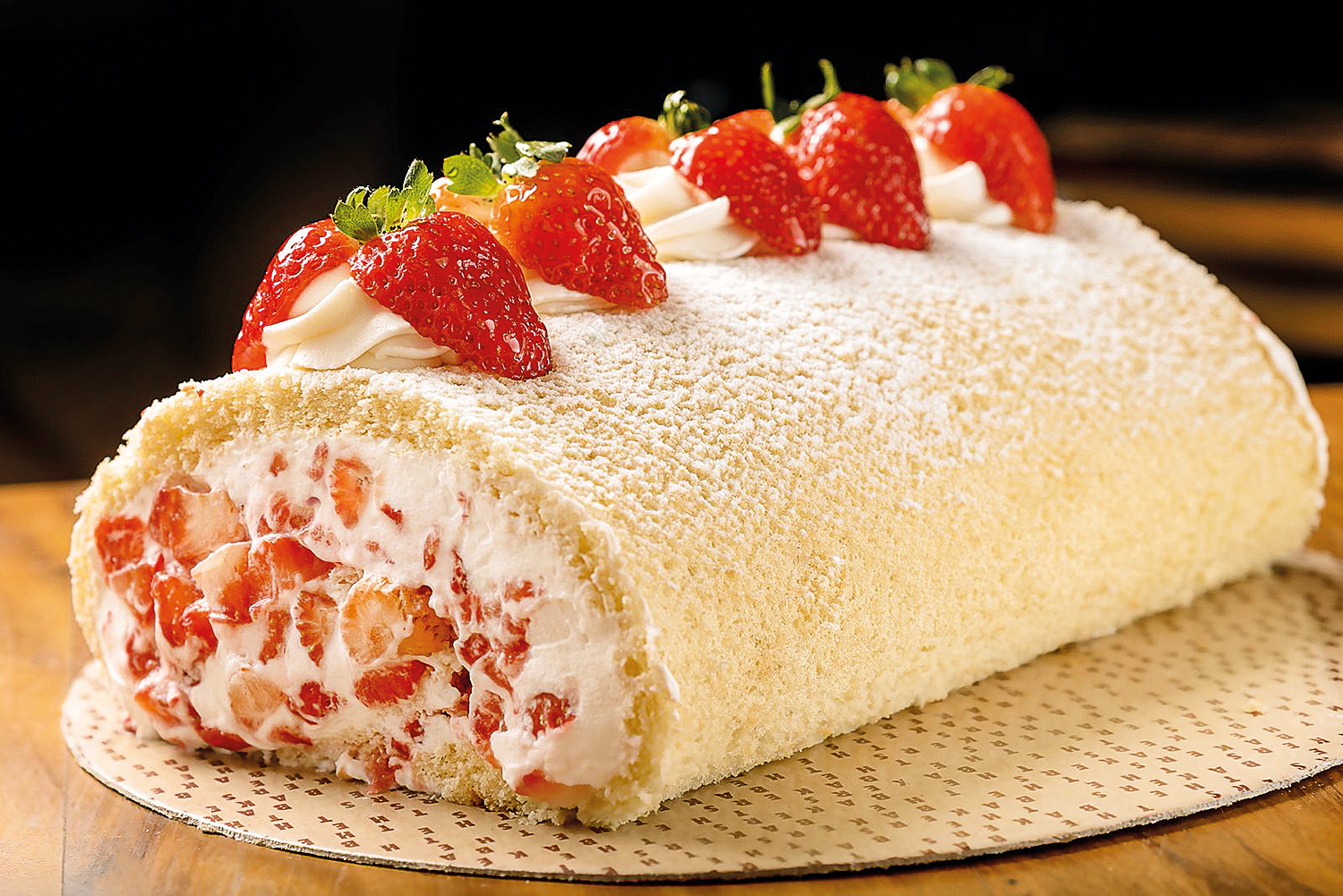 rocambole de morango