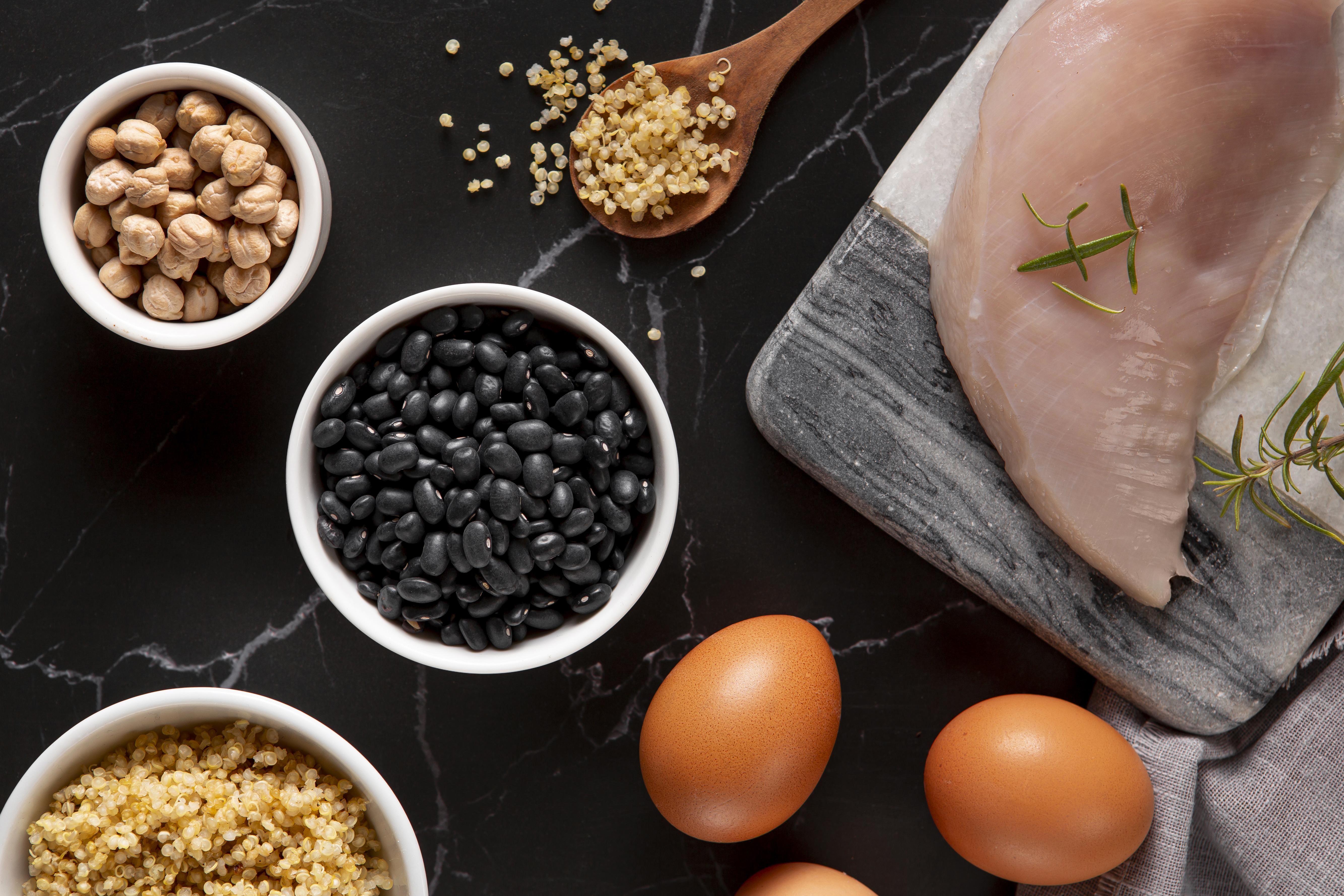 top-view-high-protein-meal-composition