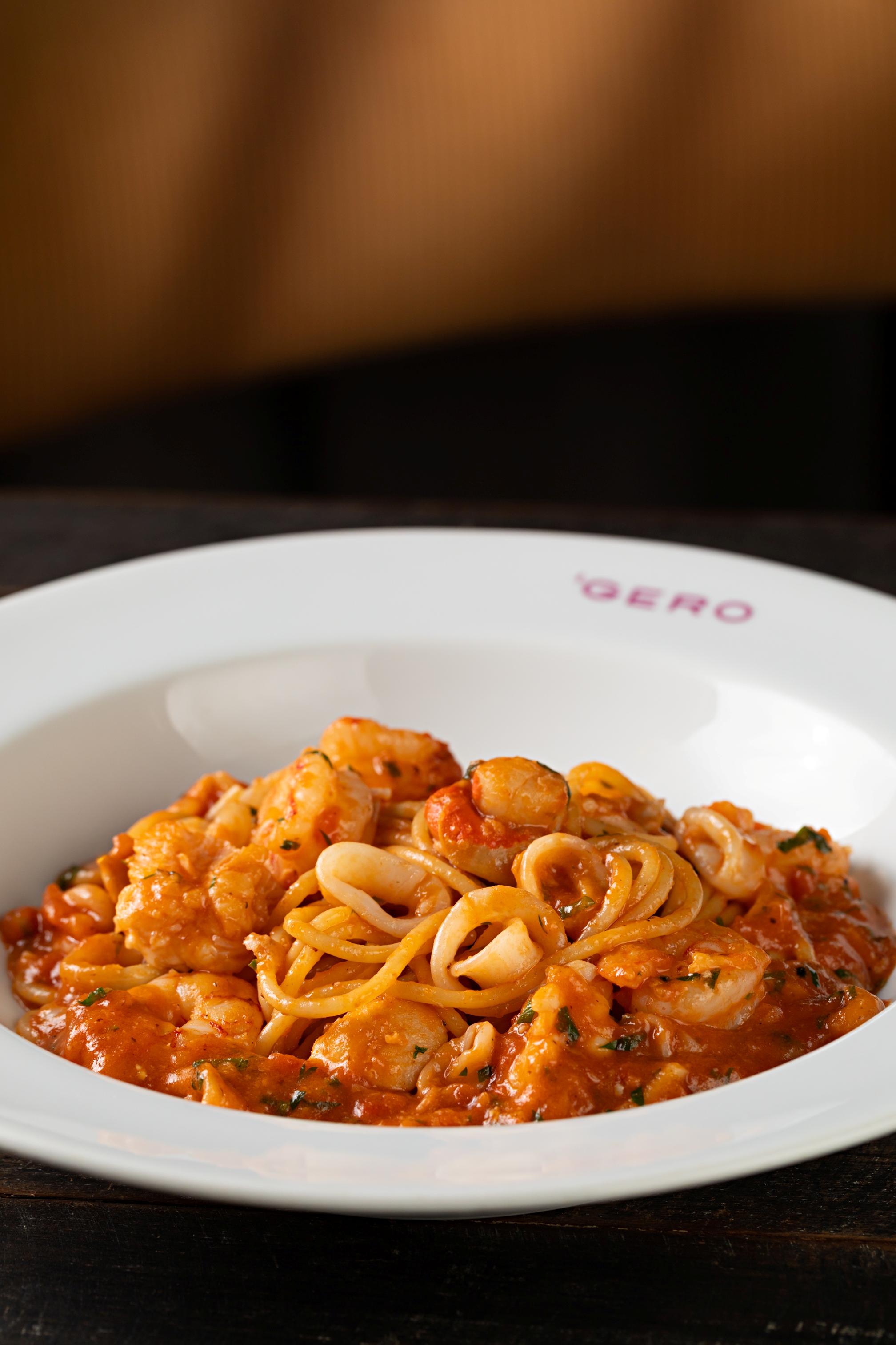 Espaguete com frutos do mar do Gero