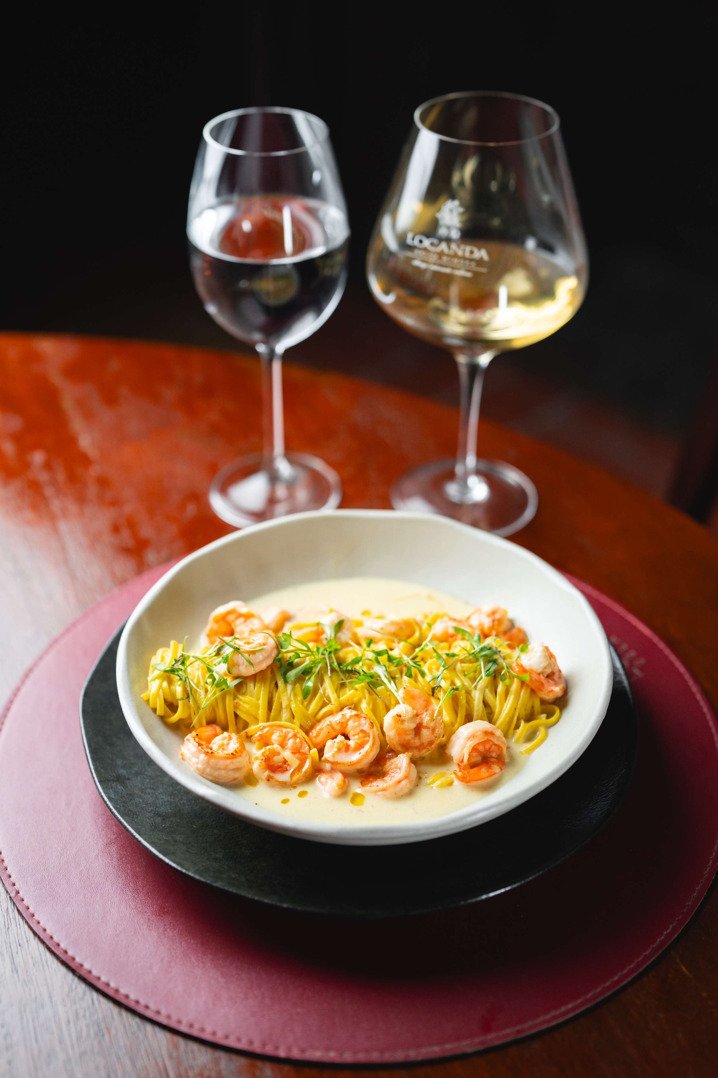 Tagliolini com camar&atilde;o da Locanda