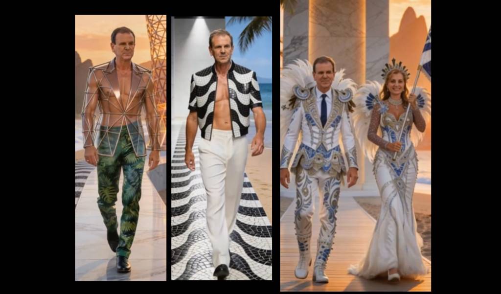 “Tô na moda!”: prefeito faz graça com Rio Fashion Week e sobra até pra Cris Paes