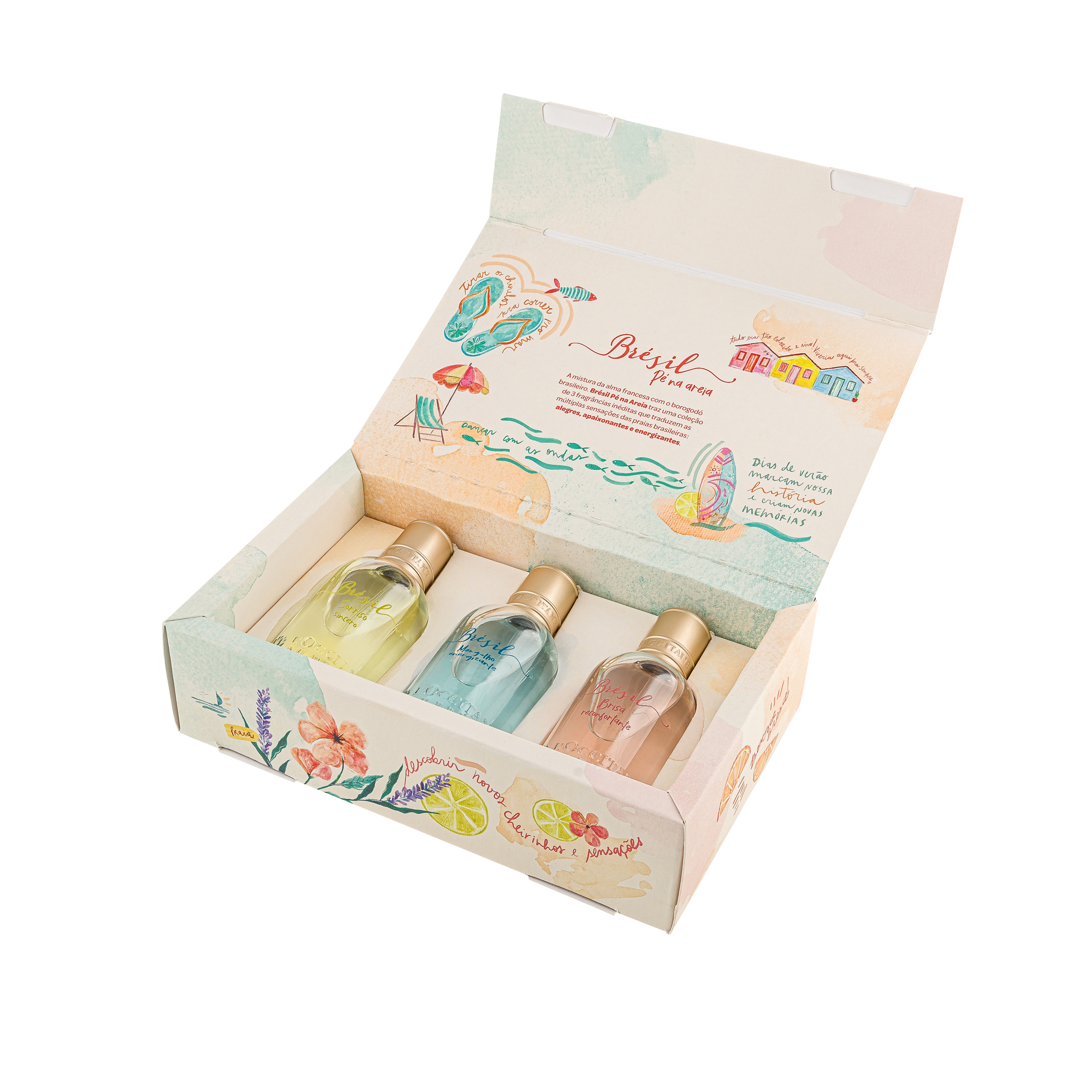 R$ 249,90 Kit com tr&ecirc;s fragr&acirc;ncias de col&ocirc;nias. L&rsquo;Occitane au Br&eacute;sil, br.loccitaneaubresil.com