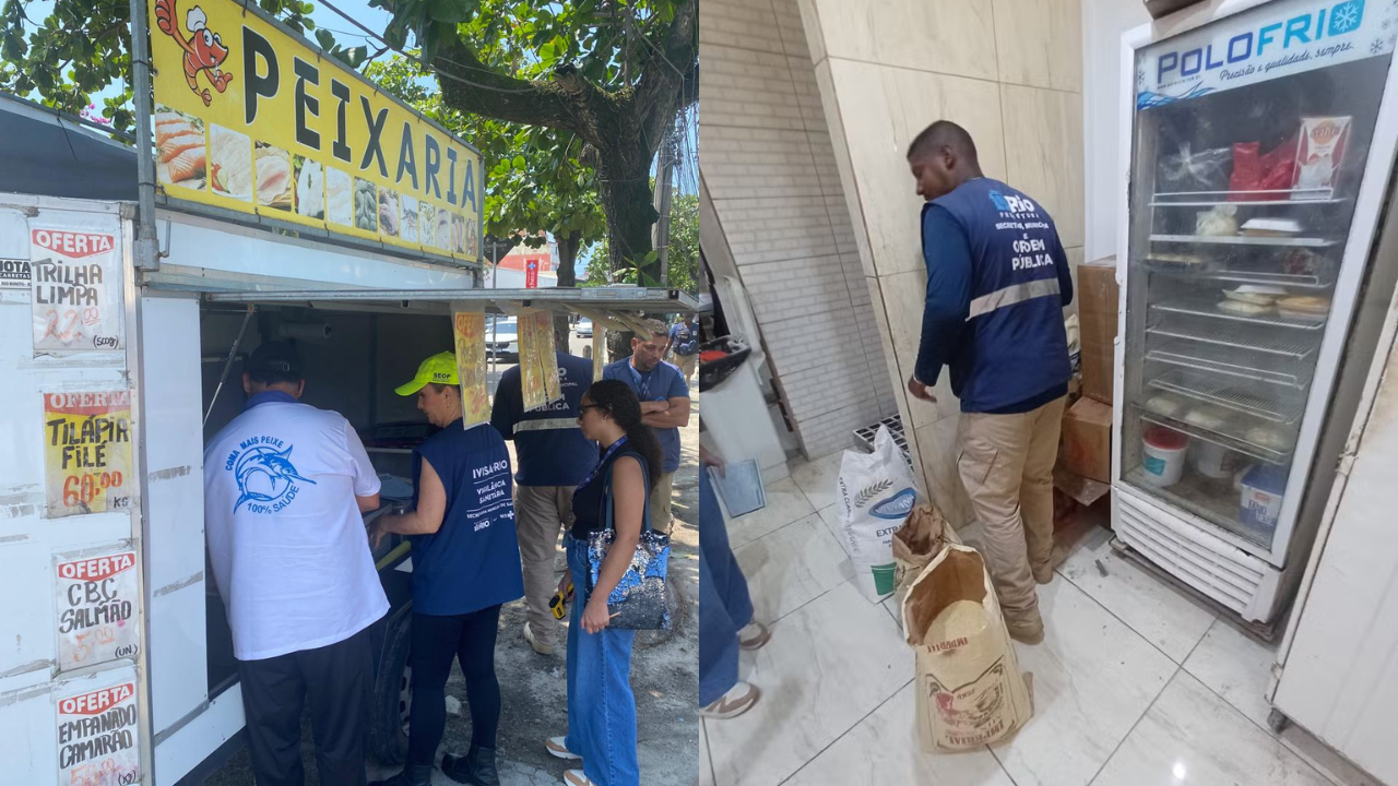 Vigilância Sanitária: 630 kilos de alimentos vencidos são apreendidos no Recreio dos Bandeirantes.
