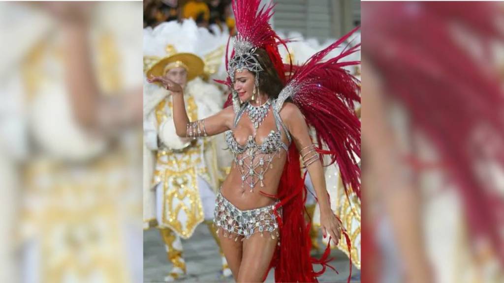 Na plateia: Luma de Oliveira comparece à Sapucaí, mas não desfila