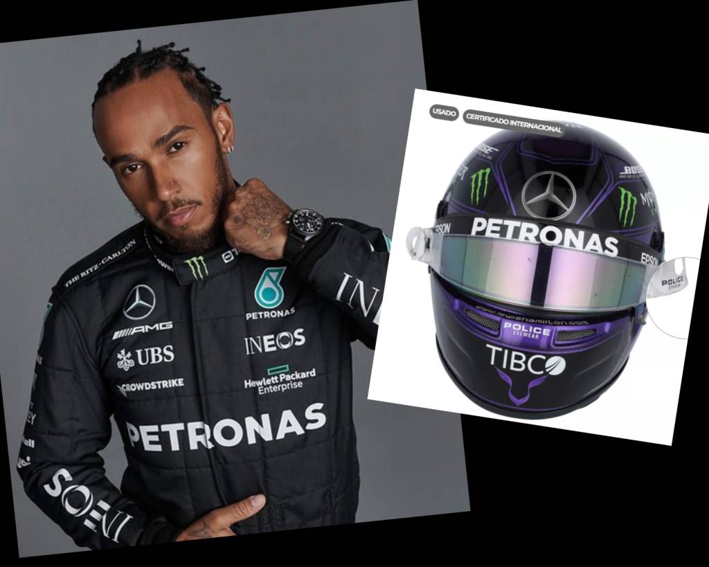 Leilão por uma causa: viseira usada por Lewis Hamilton a R$ 138 mil