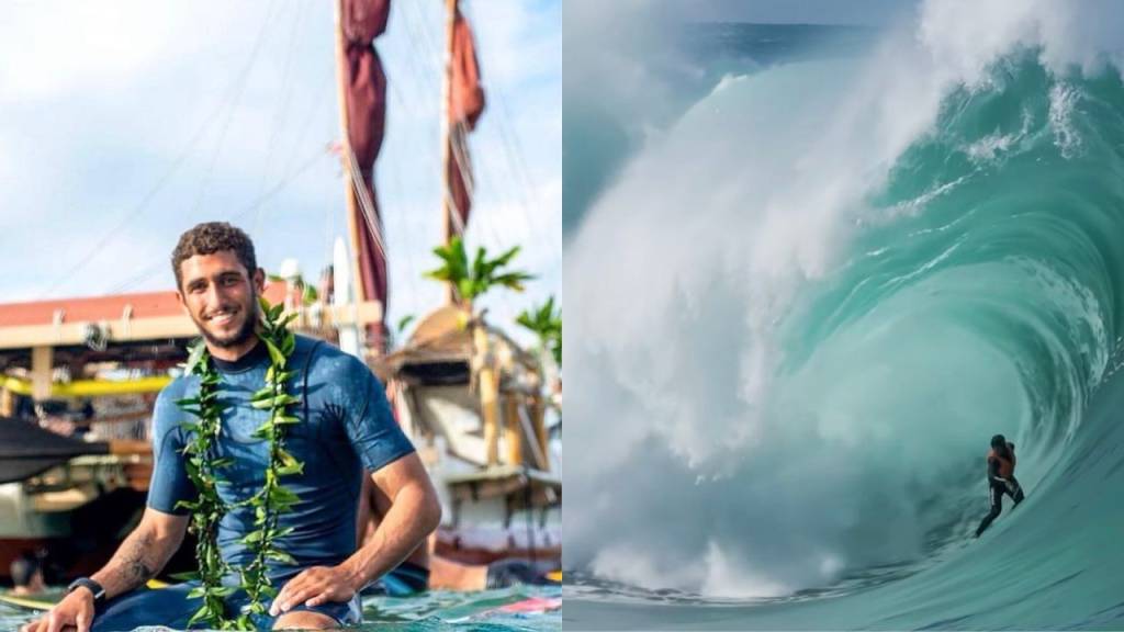 Viu essa? Surfista Lucas Chumbo encara onda de 3 metros na Praia da Barra