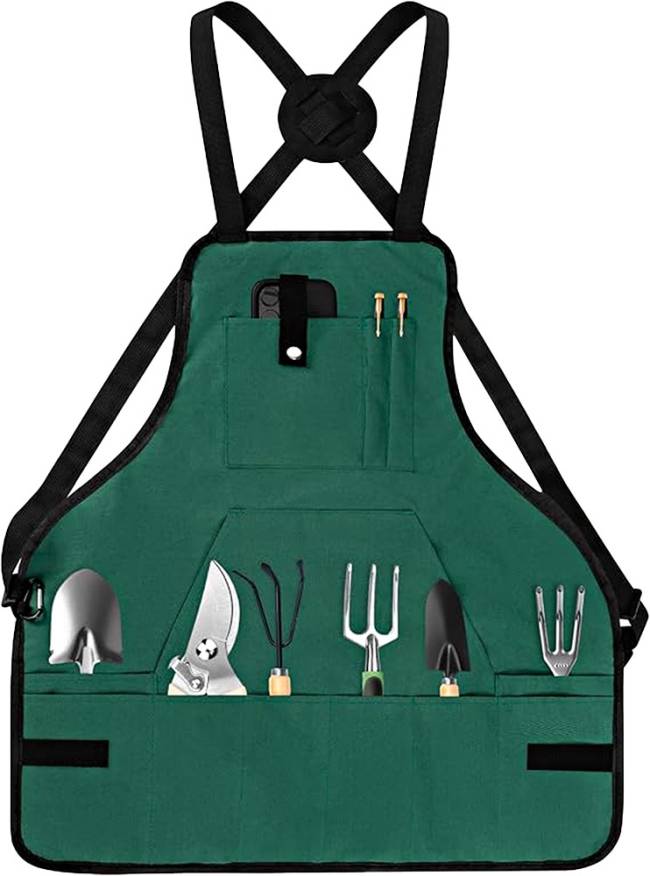 R$ 142,39 Avental imperme&aacute;vel com bolsos. Luckiplus, amazon.com.br.